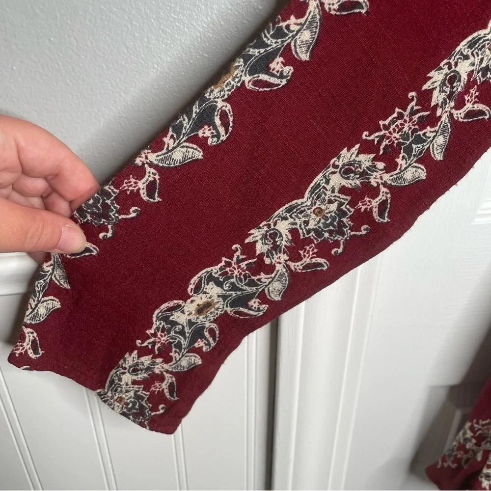 Free People Smooth Talker Tunic in Burgundy/Red S